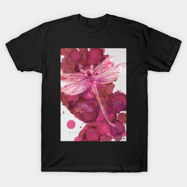 Pink dragonfly 2 T-Shirt by JessKingArtist